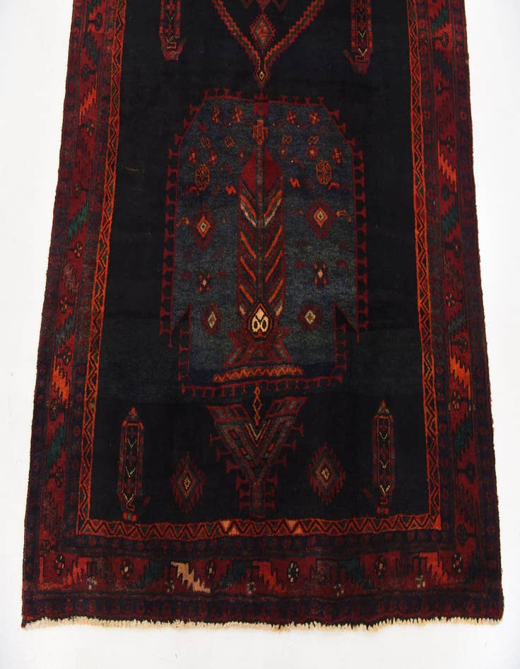 Detail image of  5' x 10' 8  Hand Knotted Sirjan Persian Wool Runner Rug