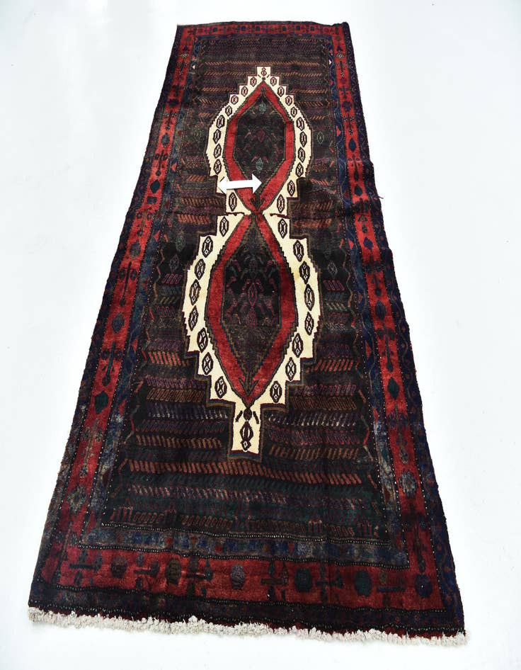 Detail image of  4' 10 x 9' 10  Hand Knotted Sirjan Persian Wool Runner Rug