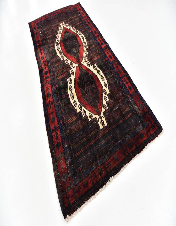 Detail image of  4' 10 x 9' 10  Hand Knotted Sirjan Persian Wool Runner Rug