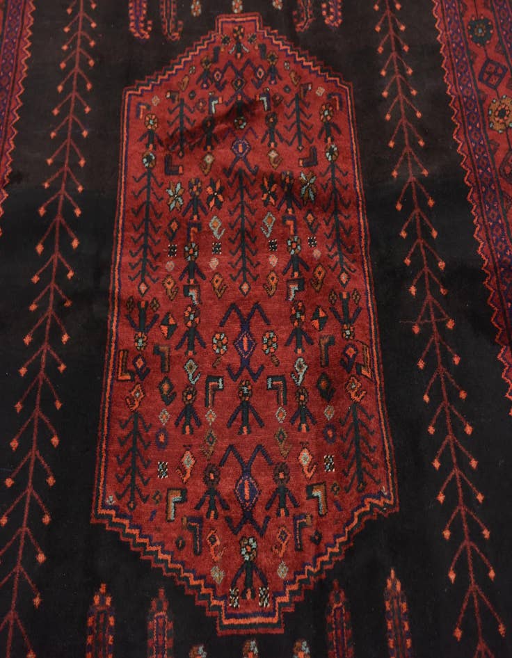 Detail image of  4' 10 x 12' 9  Hand Knotted Sirjan Persian Wool Runner Rug