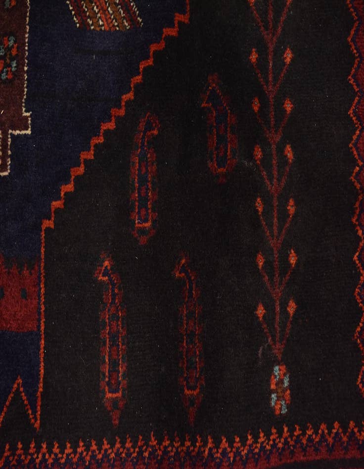 Detail image of  4' 10 x 12' 9  Hand Knotted Sirjan Persian Wool Runner Rug