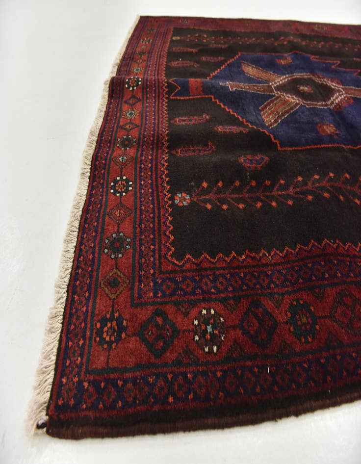 Detail image of  4' 10 x 12' 9  Hand Knotted Sirjan Persian Wool Runner Rug