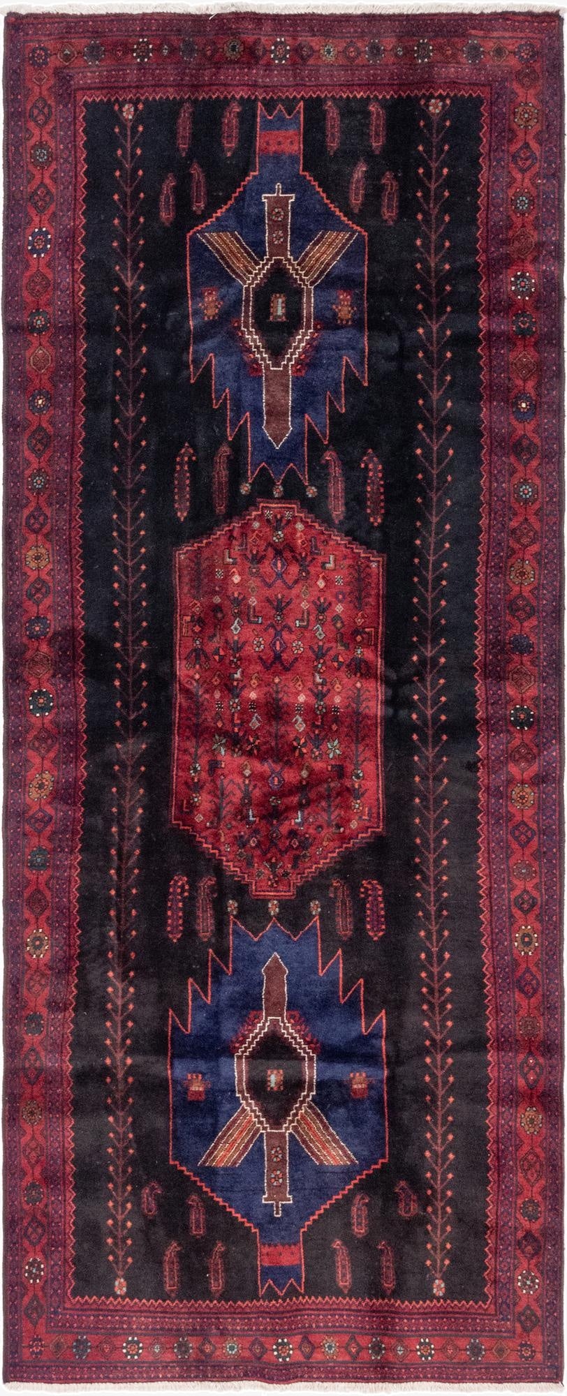  4' 10 x 12' 9  Hand Knotted Sirjan Persian Wool Runner Rug
