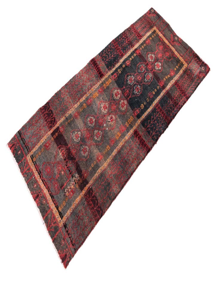 Detail image of  2' 4 x 4' 9  Hand Knotted Ultra Vintage Persian Wool Runner Rug