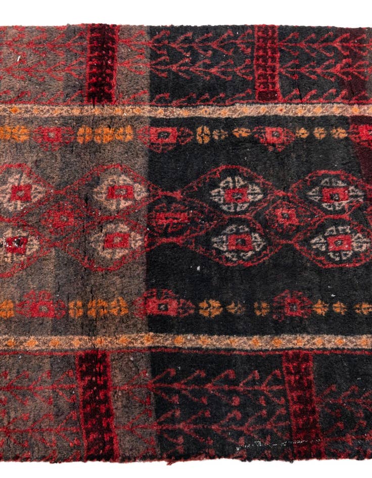Detail image of  2' 4 x 4' 9  Hand Knotted Ultra Vintage Persian Wool Runner Rug