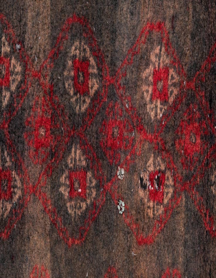 Detail image of  2' 4 x 4' 9  Hand Knotted Ultra Vintage Persian Wool Runner Rug