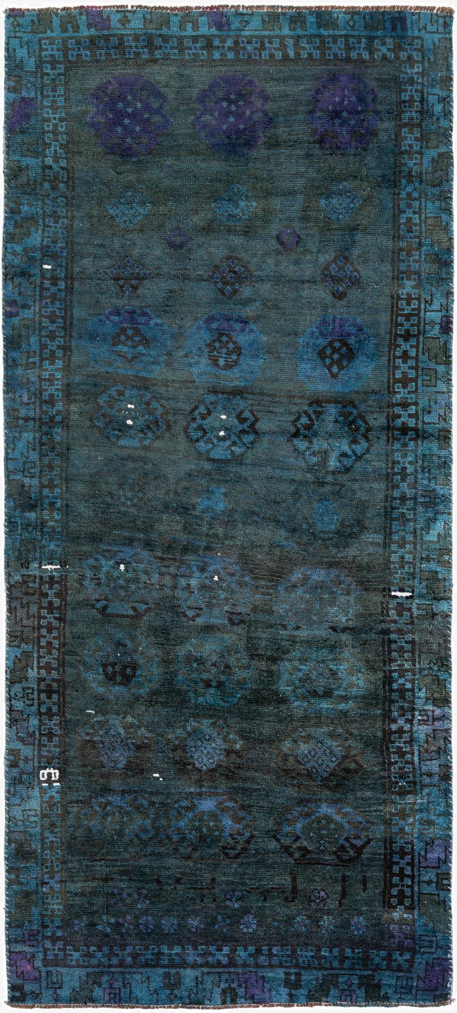  3' 8 x 8' 4  Hand Knotted Ultra Vintage Persian Wool Runner Rug