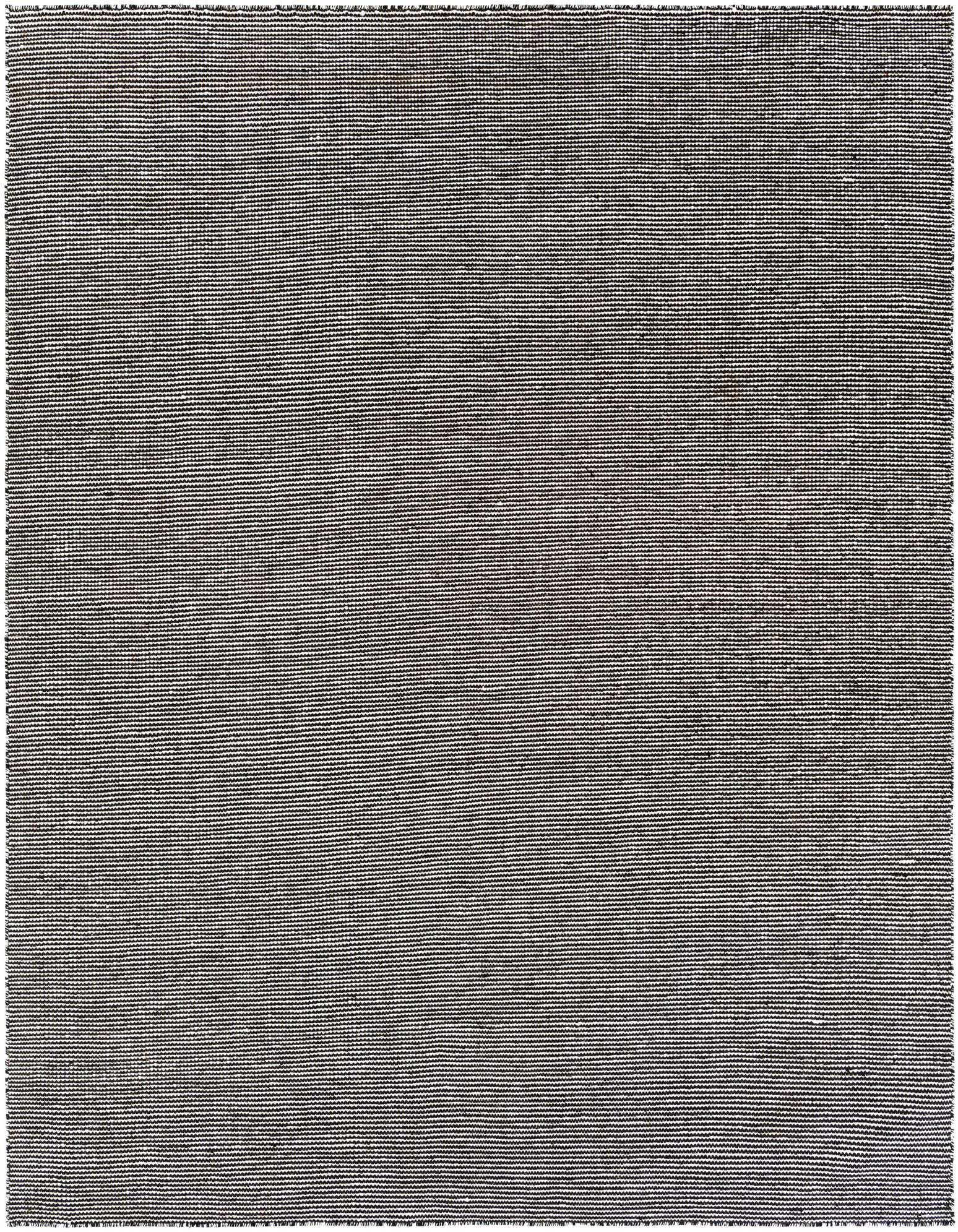 A 7' 10 x 7' 10 square Jill Zarin Palm Springs Outdoor rug in Black Sky, featuring a modern striped pattern.