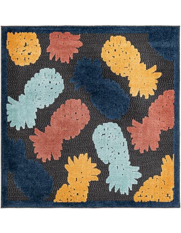 5' 3 x 5' 3 Washable Belize Indoor / Outdoor Square Rug