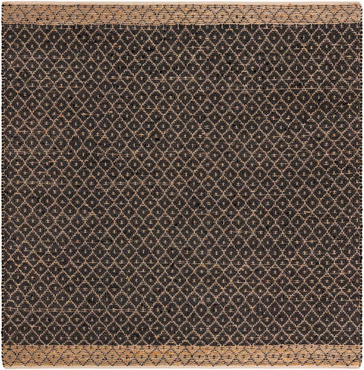 Black 10' x 10' Hand Woven Chindi Trellis Square Rug | Rugs.com