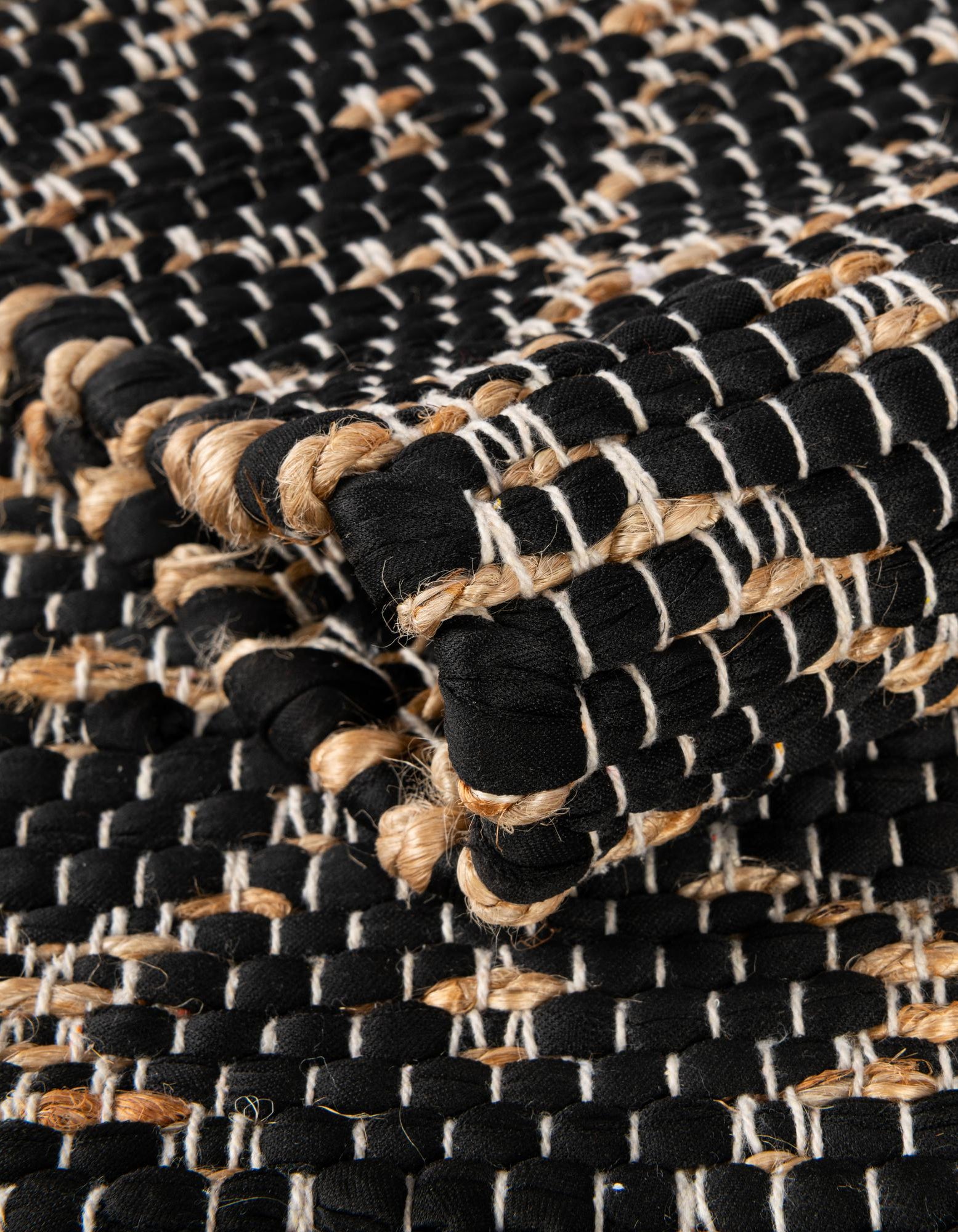 Black 10' x 10' Hand Woven Chindi Trellis Square Rug | Rugs.com