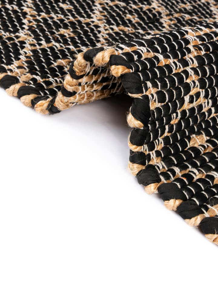 Black 10' x 10' Hand Woven Chindi Trellis Square Rug | Rugs.com