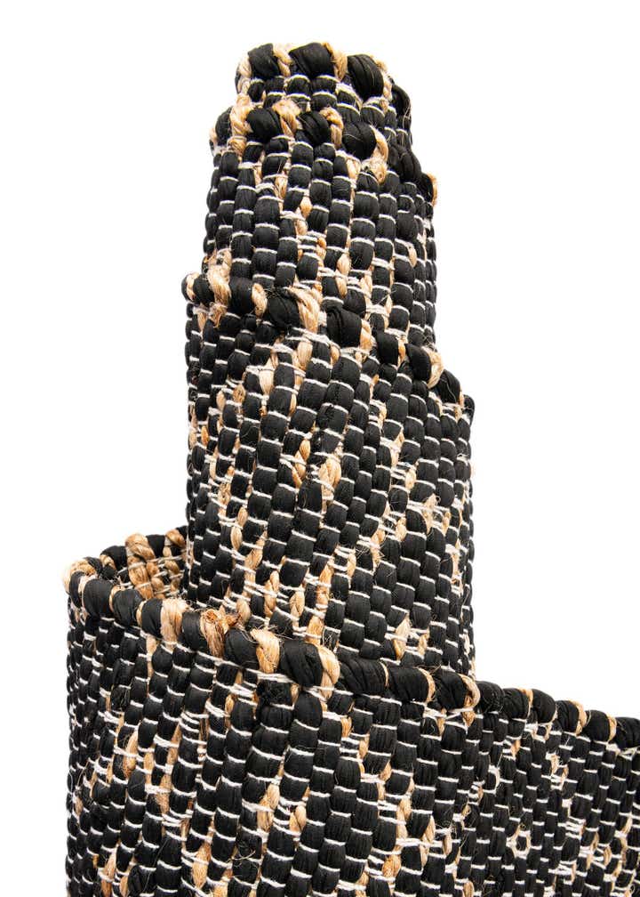 Black 10' x 10' Hand Woven Chindi Trellis Square Rug | Rugs.com