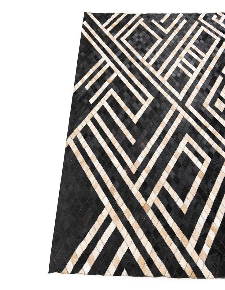 Detail image of  5' 10 x 5' 10 Cowhide Leather Square Rug