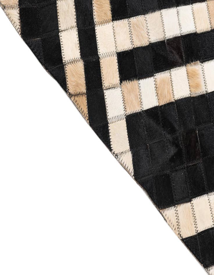 Detail image of  5' 10 x 5' 10 Cowhide Leather Square Rug