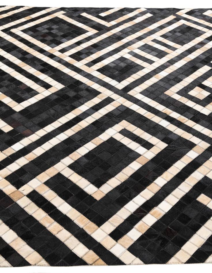 Detail image of  5' 10 x 5' 10 Cowhide Leather Square Rug