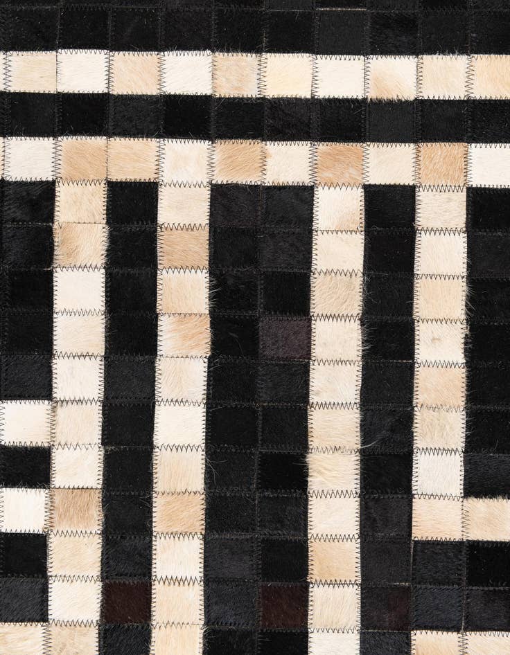 Detail image of  5' 10 x 5' 10 Cowhide Leather Square Rug