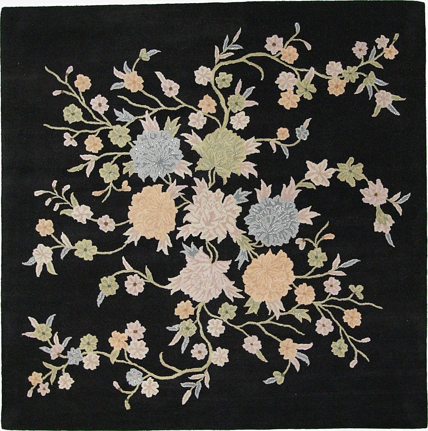  9' 10 x 9' 10 Floral Agra Wool Square Rug