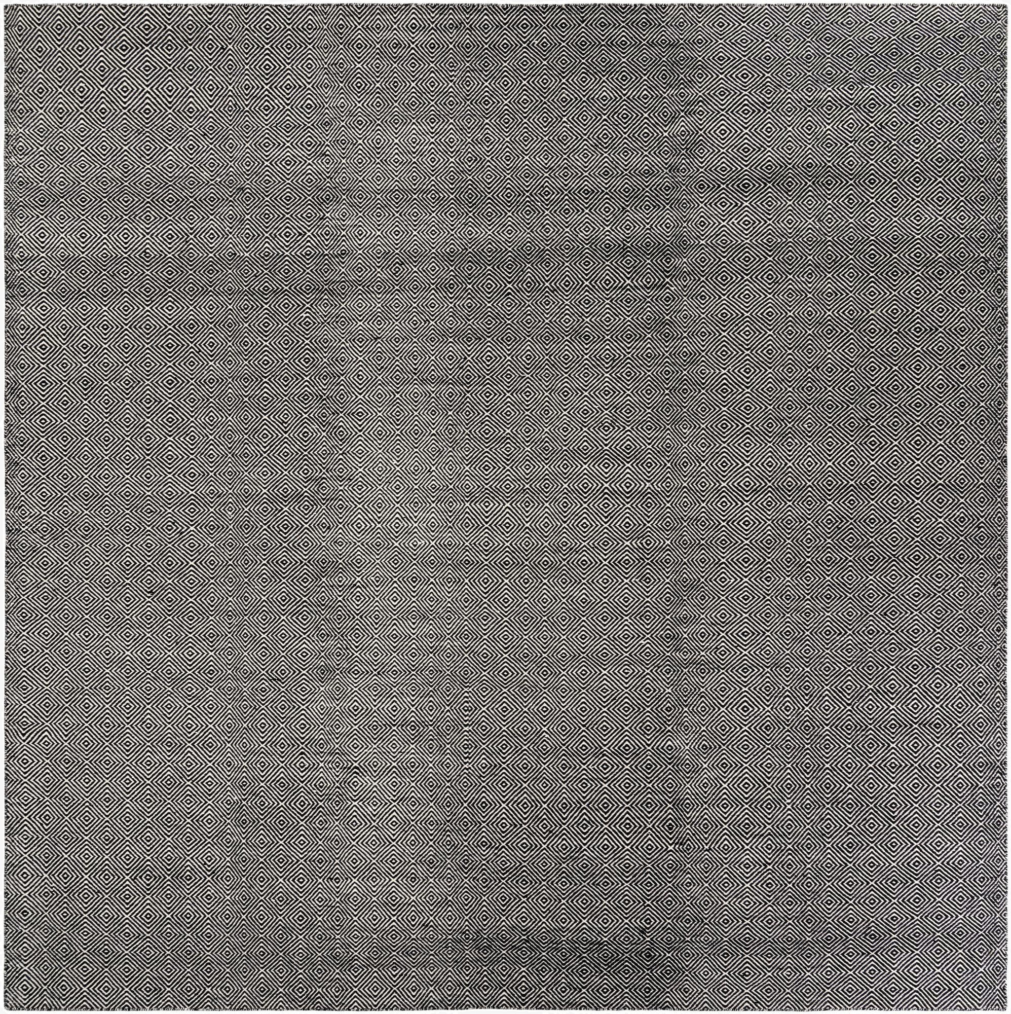  12' x 12'  Hand Woven Geo Trellis Flatweave Square Rug