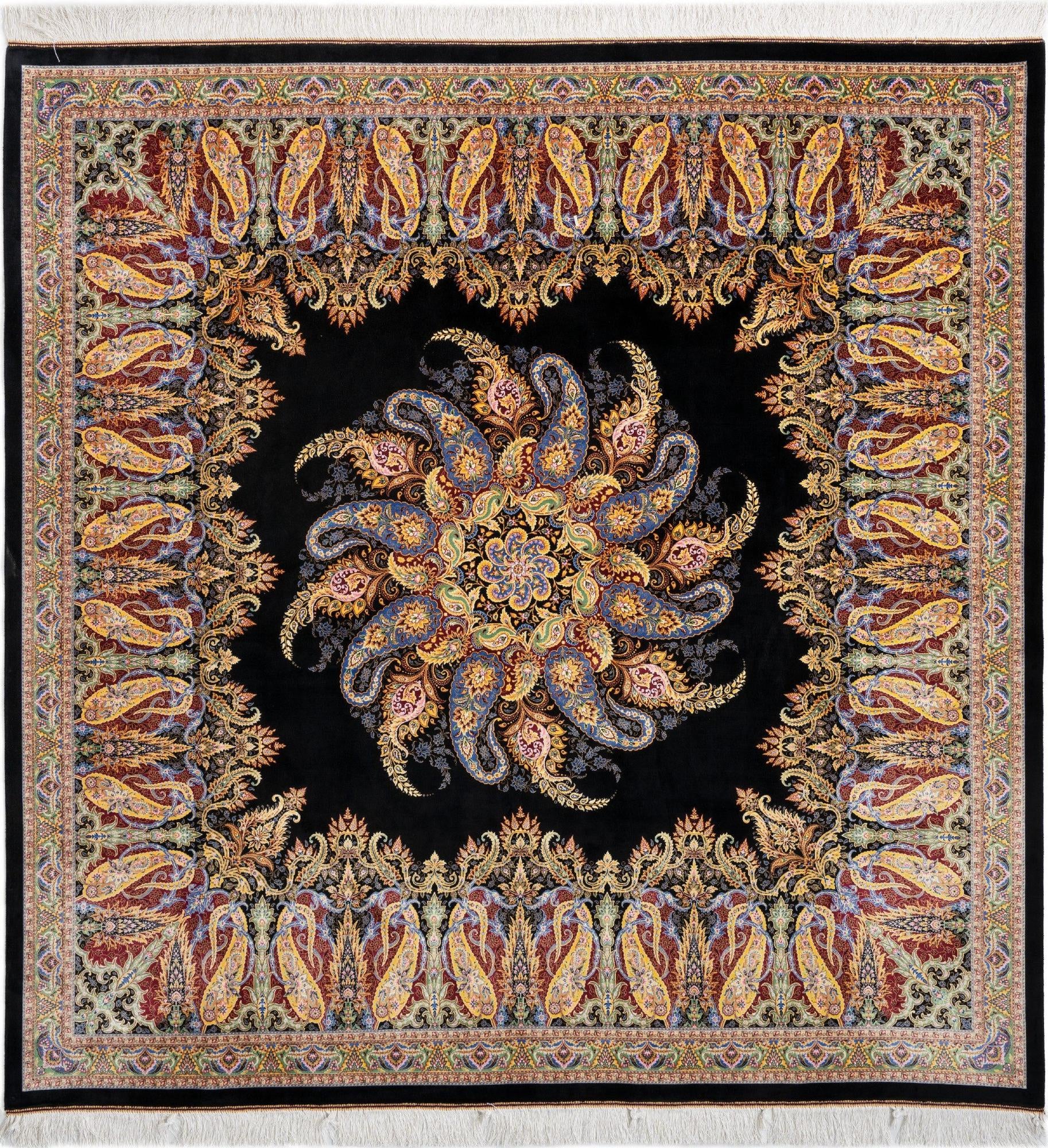  6' 7 x 6' 7 Ghom Design Square Rug