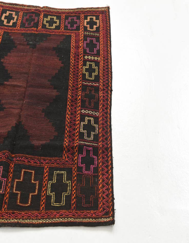 Detail image of  3' 8 x 3' 9  Hand Knotted Kilim Fars Persian Wool Square Rug