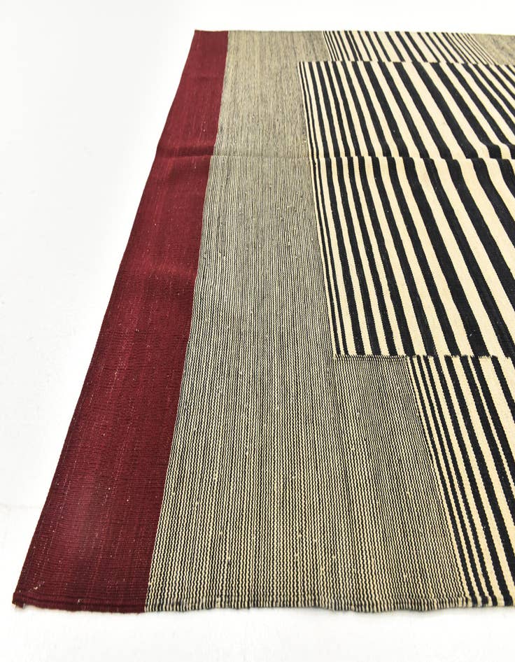 Detail image of  6' 4 x 7' 7  Hand Woven Kilim Modern Wool Square Rug