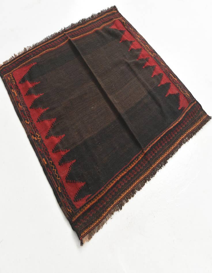 Detail image of  3' 10 x 4' 2  Hand Woven Kilim Modern Wool Square Rug