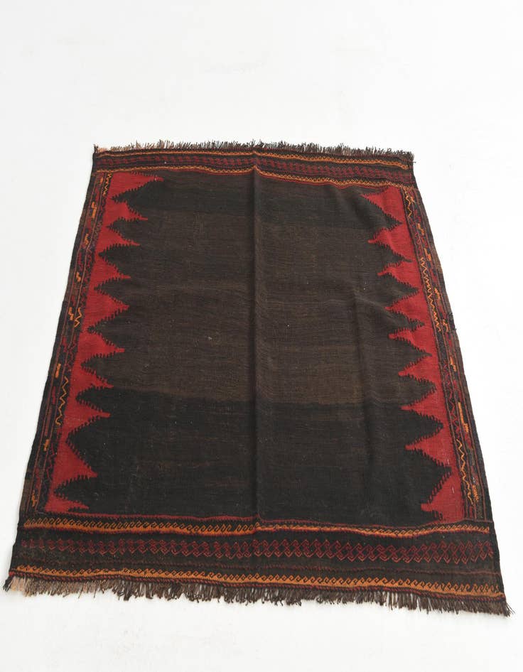 Detail image of  3' 10 x 4' 2  Hand Woven Kilim Modern Wool Square Rug