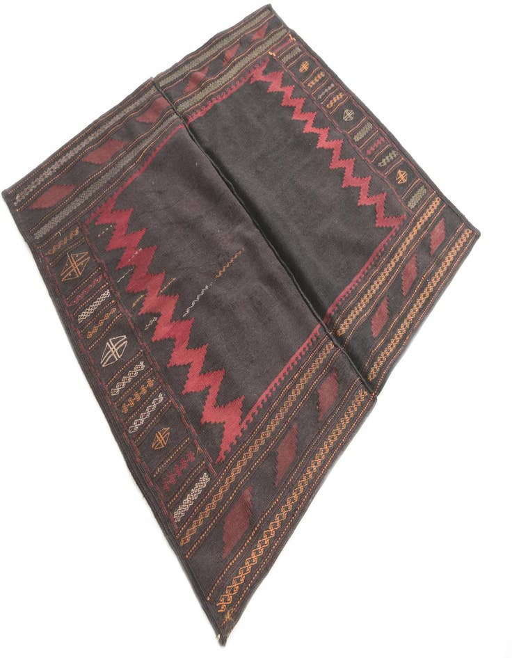 Detail image of  3' 9 x 4' 3  Hand Woven Kilim Modern Wool Square Rug