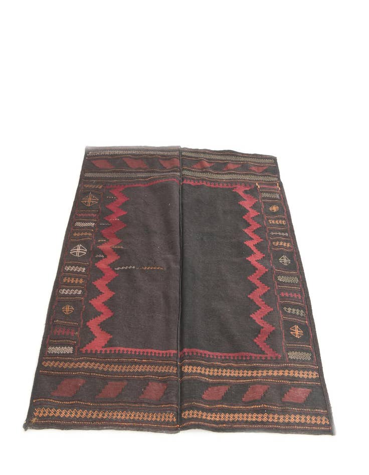 Detail image of  3' 9 x 4' 3  Hand Woven Kilim Modern Wool Square Rug