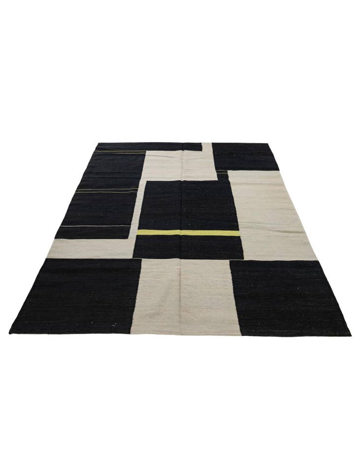 Detail image of  6' x 7' 5  Hand Woven Kilim Modern Wool Square Rug