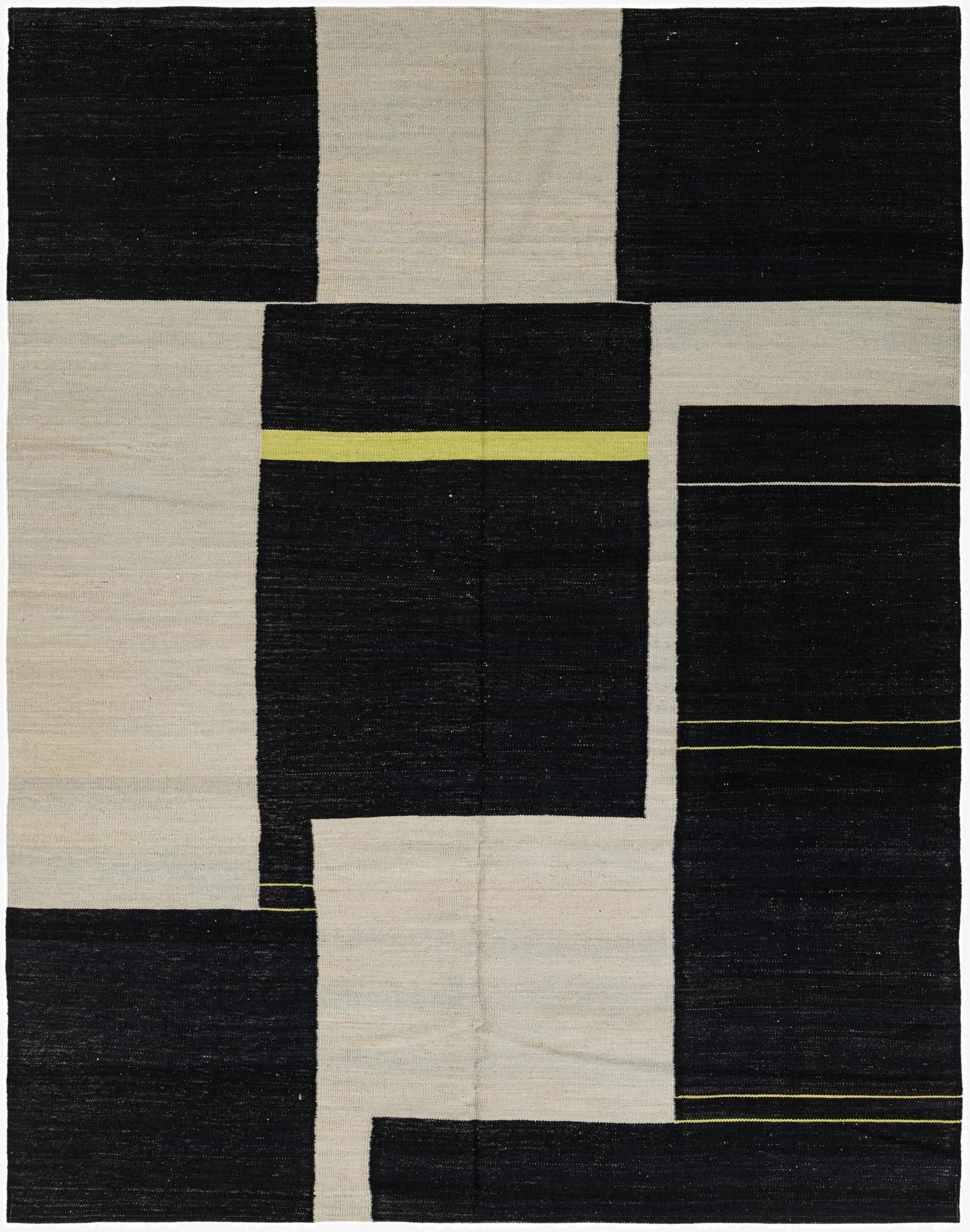  6' x 7' 5  Hand Woven Kilim Modern Wool Square Rug