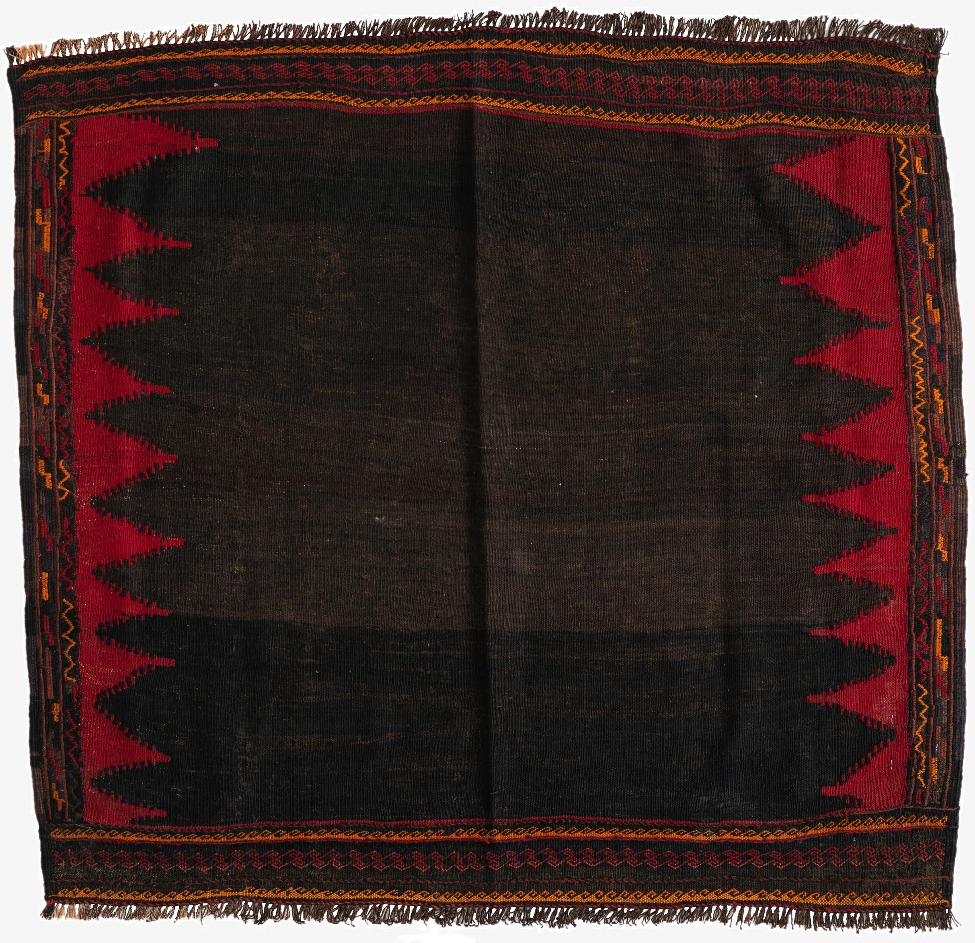  3' 10 x 4' 2  Hand Woven Kilim Modern Wool Square Rug