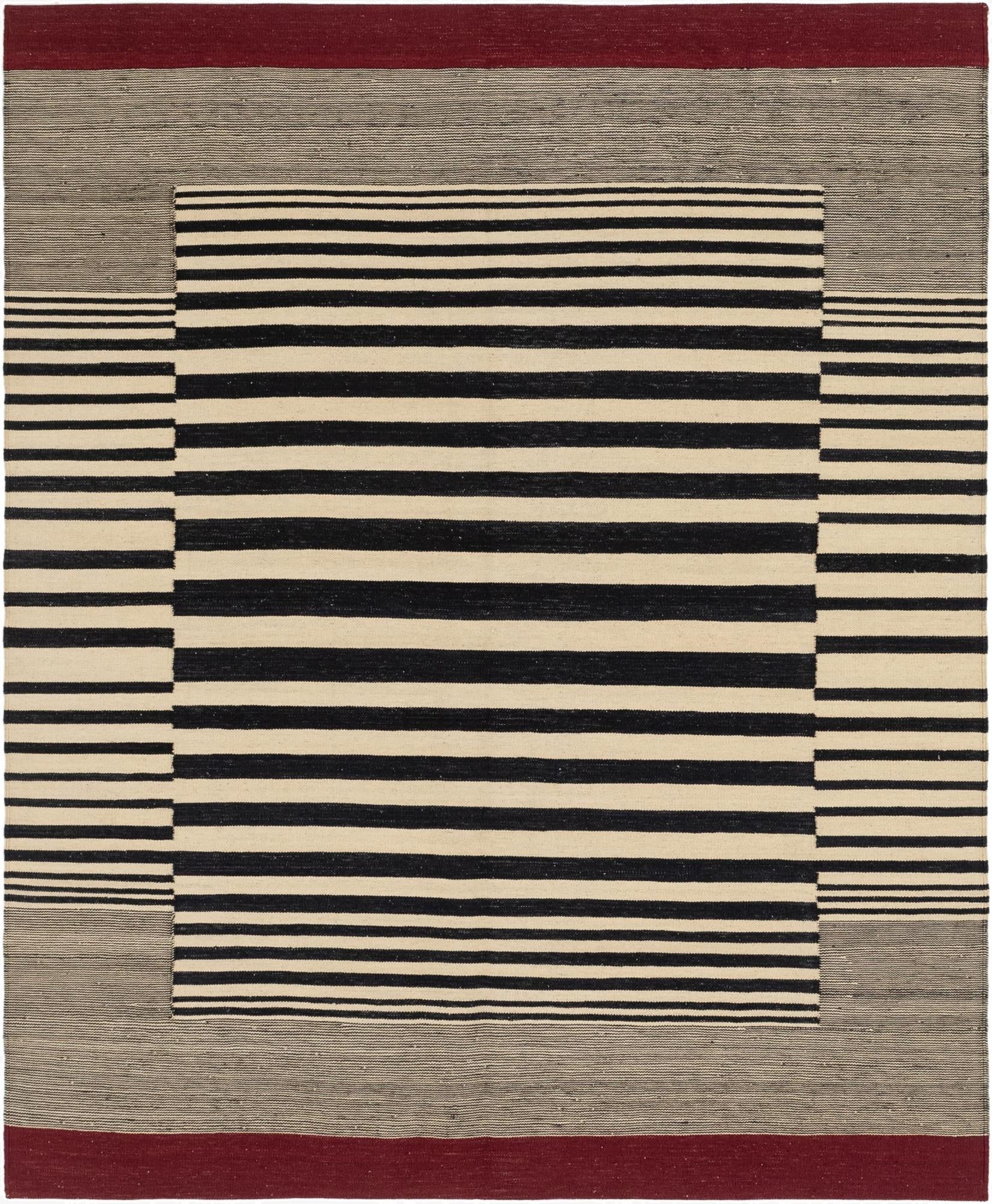  6' 5 x 7' 7  Hand Woven Kilim Modern Wool Square Rug