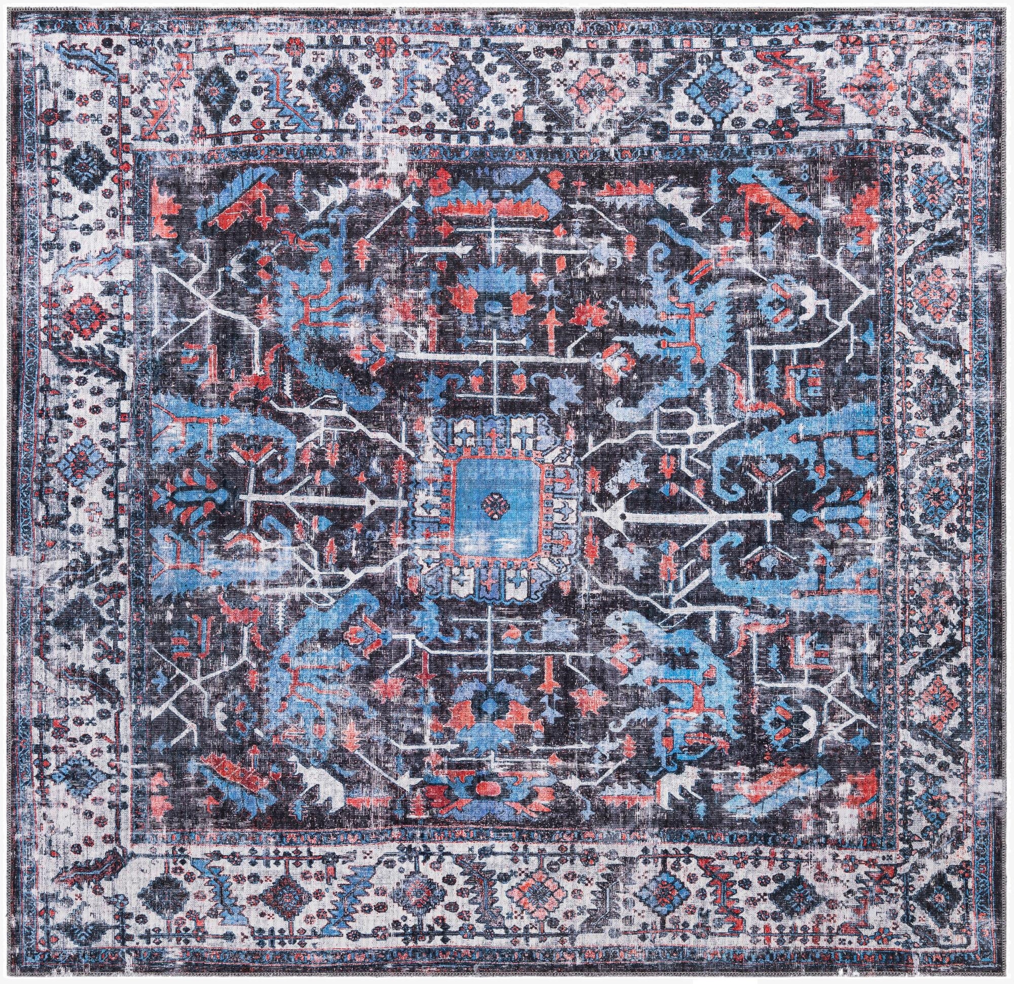  7' 10 x 7' 10  Washable Mangata Square Rug