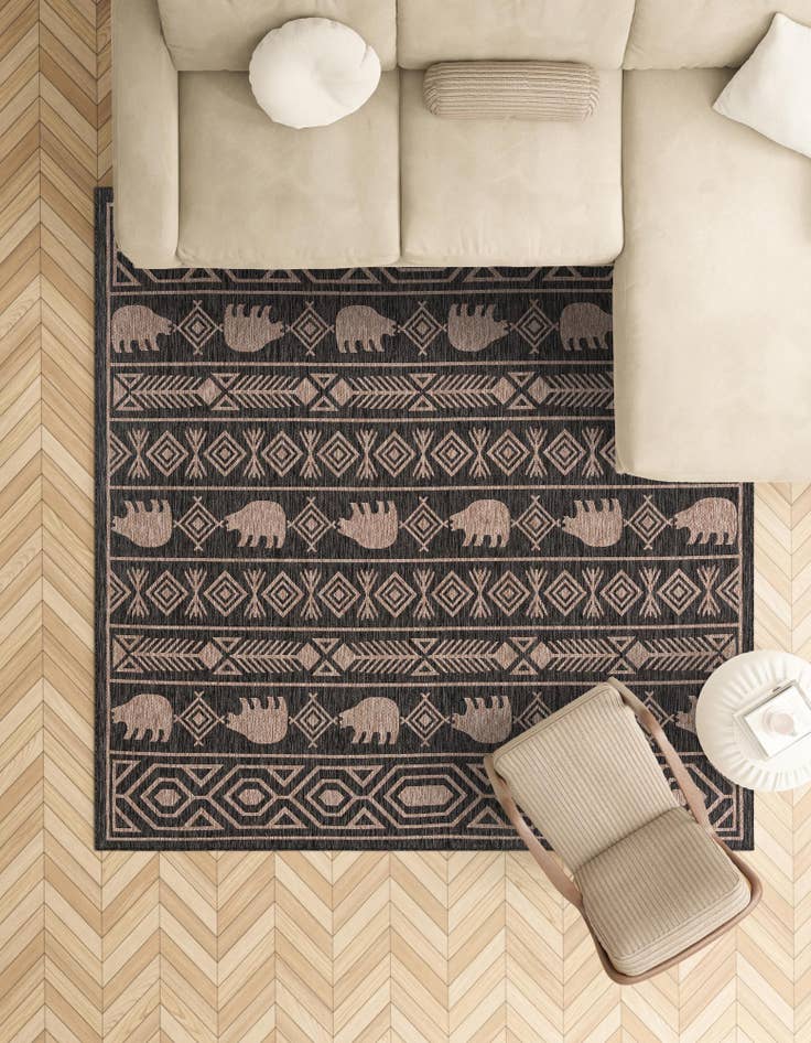 Detail image of  13' x 13'  Washable Southwestern Indoor / Outdoor Square Rug