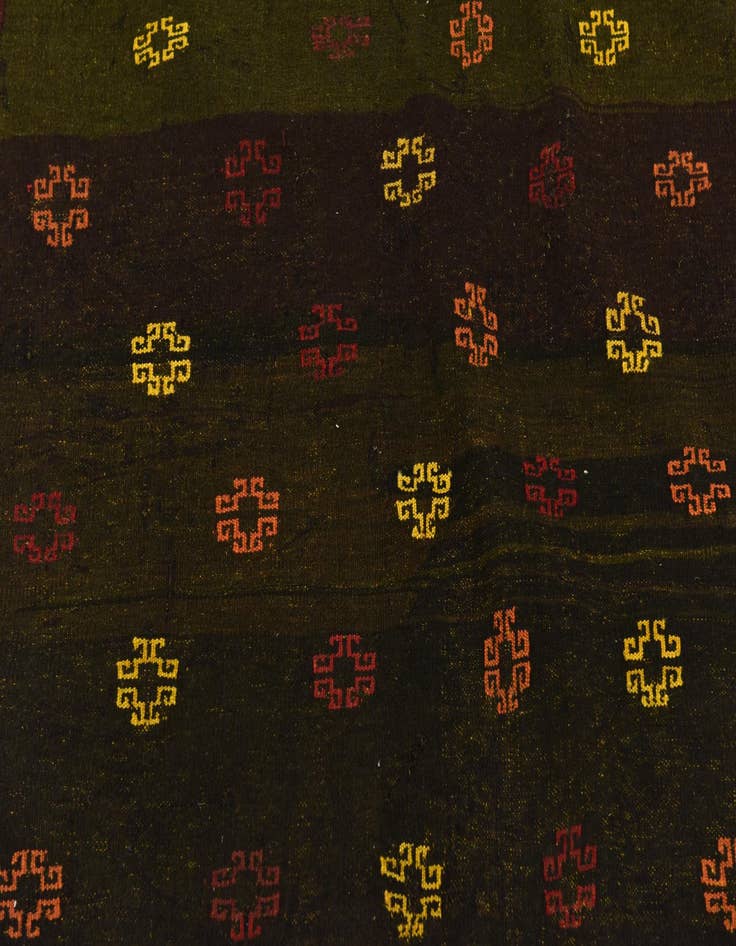 Detail image of  4' 3 x 4' 4  Hand Knotted Sumak Wool Square Rug