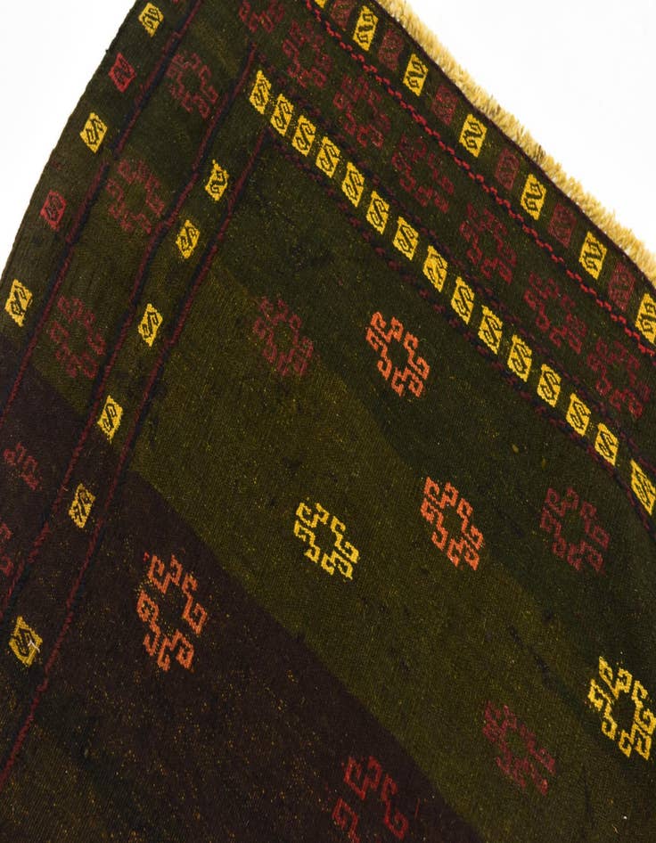 Detail image of  4' 3 x 4' 4  Hand Knotted Sumak Wool Square Rug