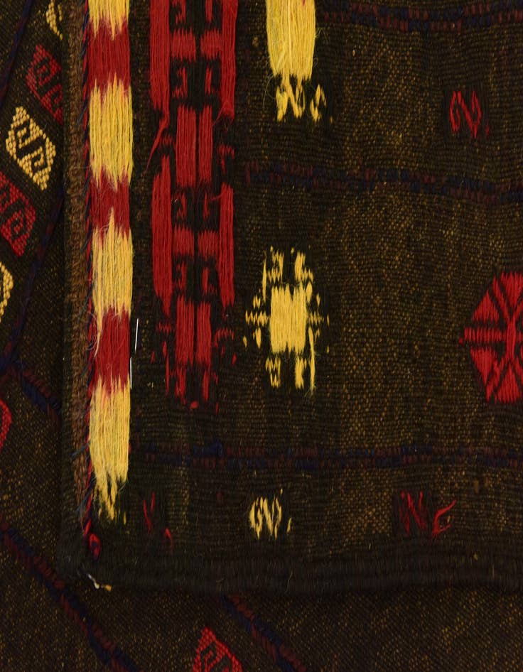 Detail image of  4' x 4'  Hand Knotted Sumak Wool Square Rug