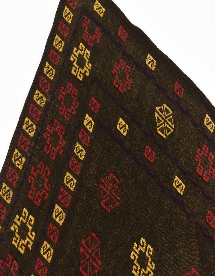 Detail image of  4' x 4'  Hand Knotted Sumak Wool Square Rug