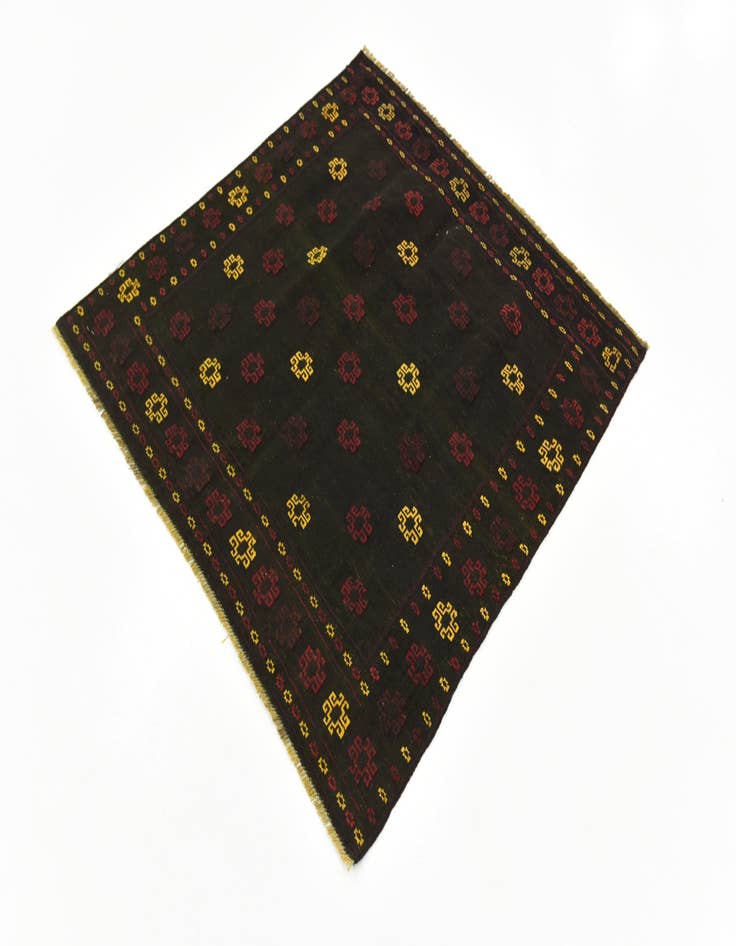 Detail image of 4' x 4' 2 Hand Knotted Sumak Wool Square Rug