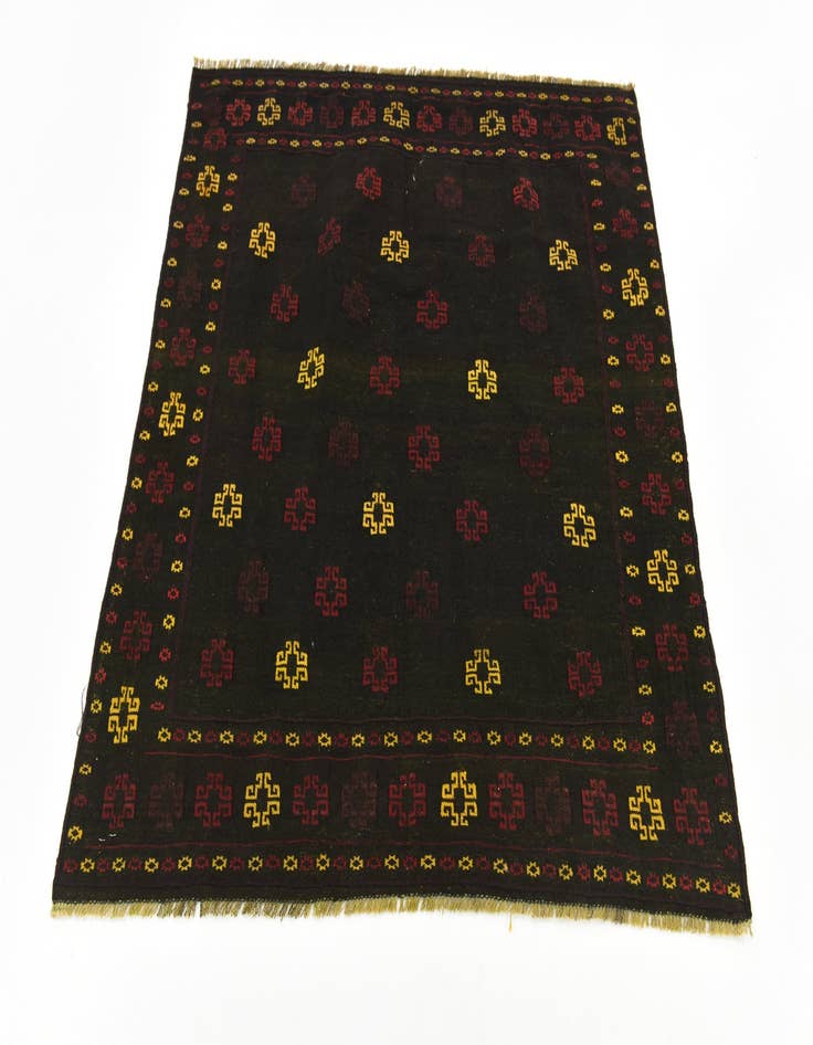 Detail image of 4' x 4' 2 Hand Knotted Sumak Wool Square Rug