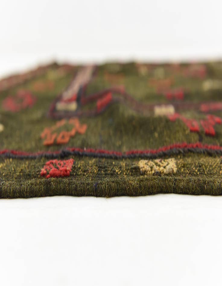 Detail image of  4' 2 x 4' 5  Hand Knotted Sumak Wool Square Rug