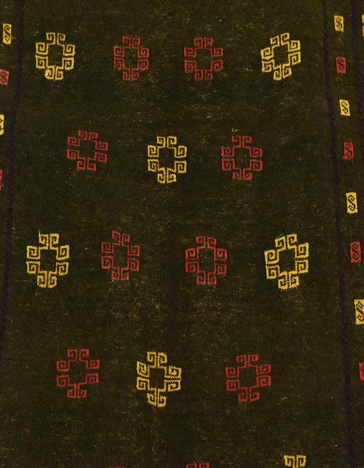 Detail image of  4' 3 x 4' 5  Hand Knotted Sumak Wool Square Rug