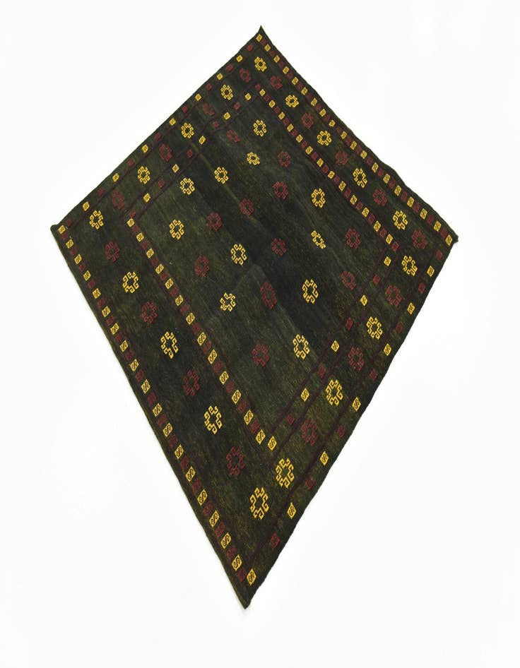 Detail image of  4' x 4'  Hand Knotted Sumak Wool Square Rug