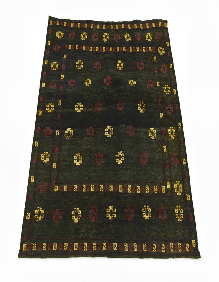 Detail image of  4' x 4'  Hand Knotted Sumak Wool Square Rug