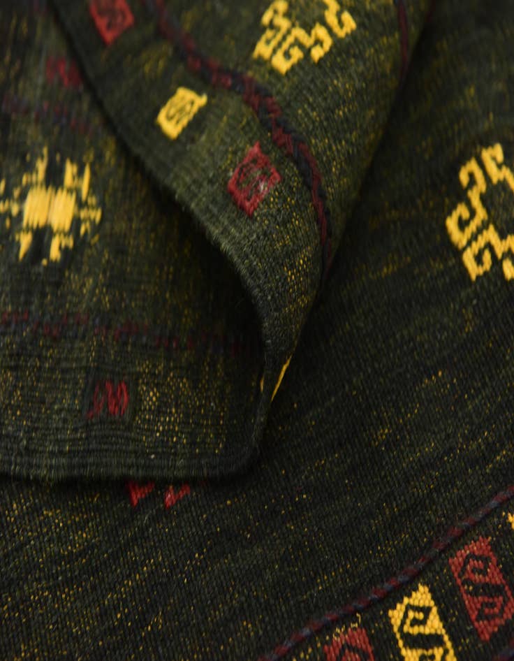 Detail image of  4' x 4'  Hand Knotted Sumak Wool Square Rug