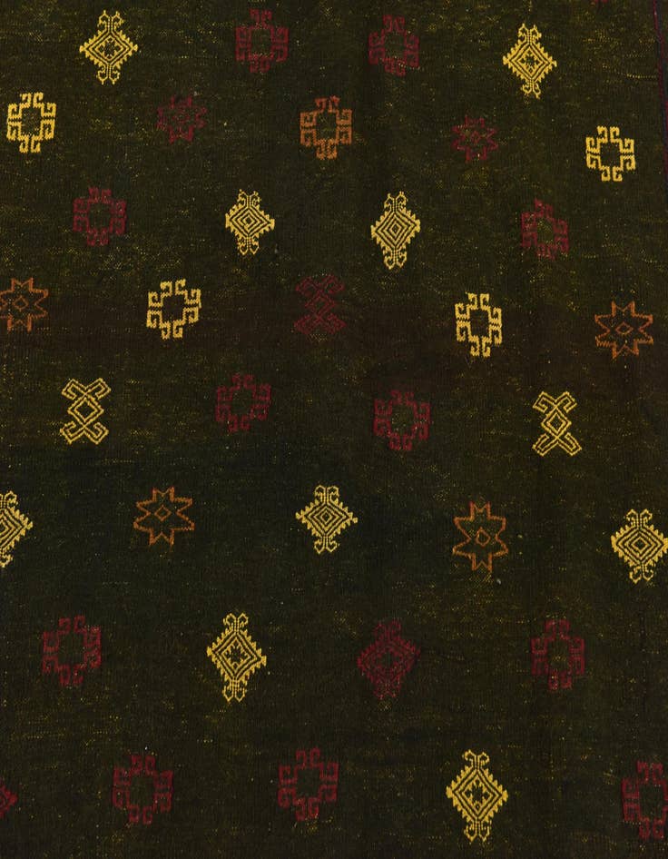 Detail image of  4' 2 x 4' 4  Hand Knotted Sumak Wool Square Rug