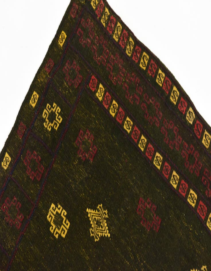 Detail image of  4' 2 x 4' 4  Hand Knotted Sumak Wool Square Rug