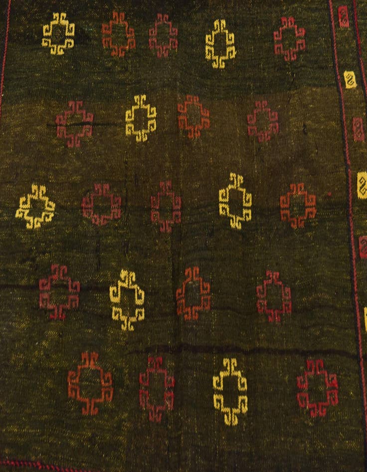 Detail image of  3' 10 x 4' 2  Hand Knotted Sumak Wool Square Rug